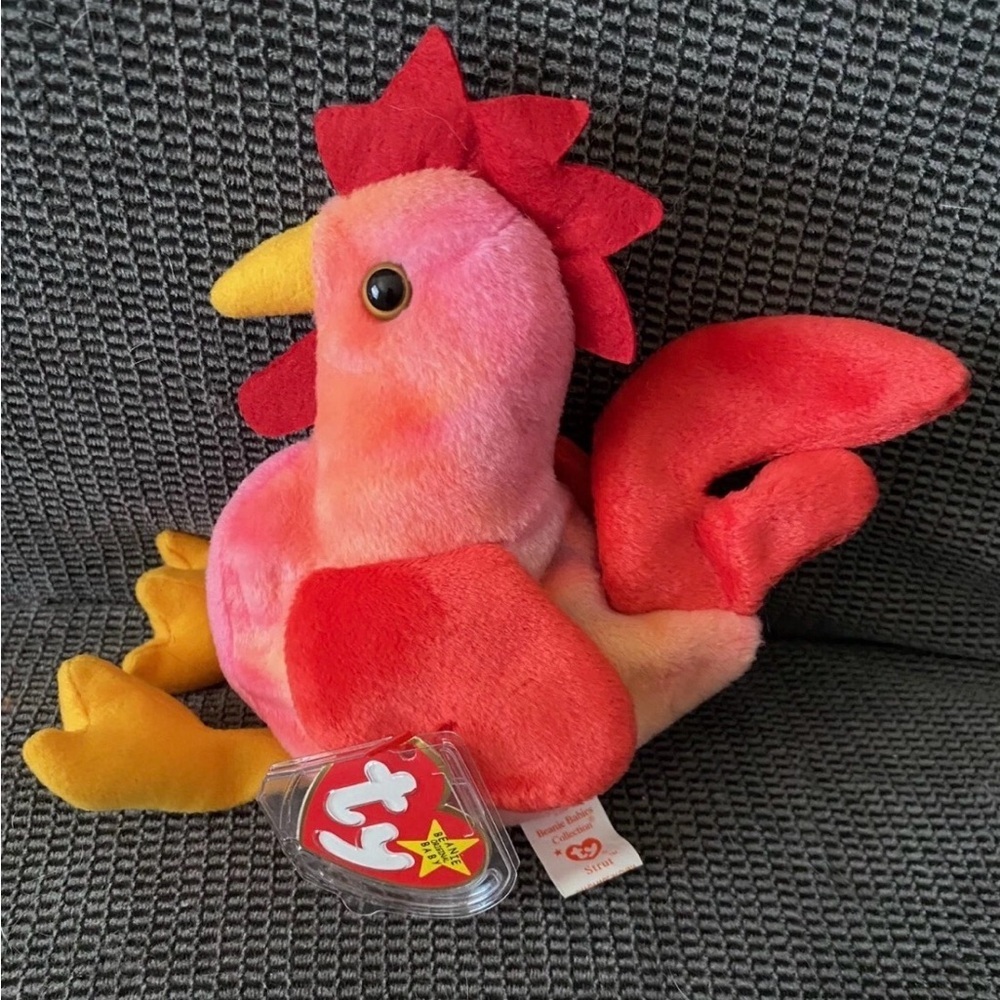 RARE 1996 Ty Beanie Babies "STRUT" the Rooster with tag error - Picture 2 of 4